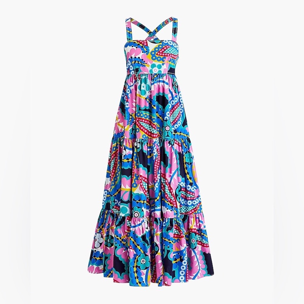 J. Crew | Apron maxi dress in Ratti® kaleidoscope floral, Size 4 - Picture 2 of 8